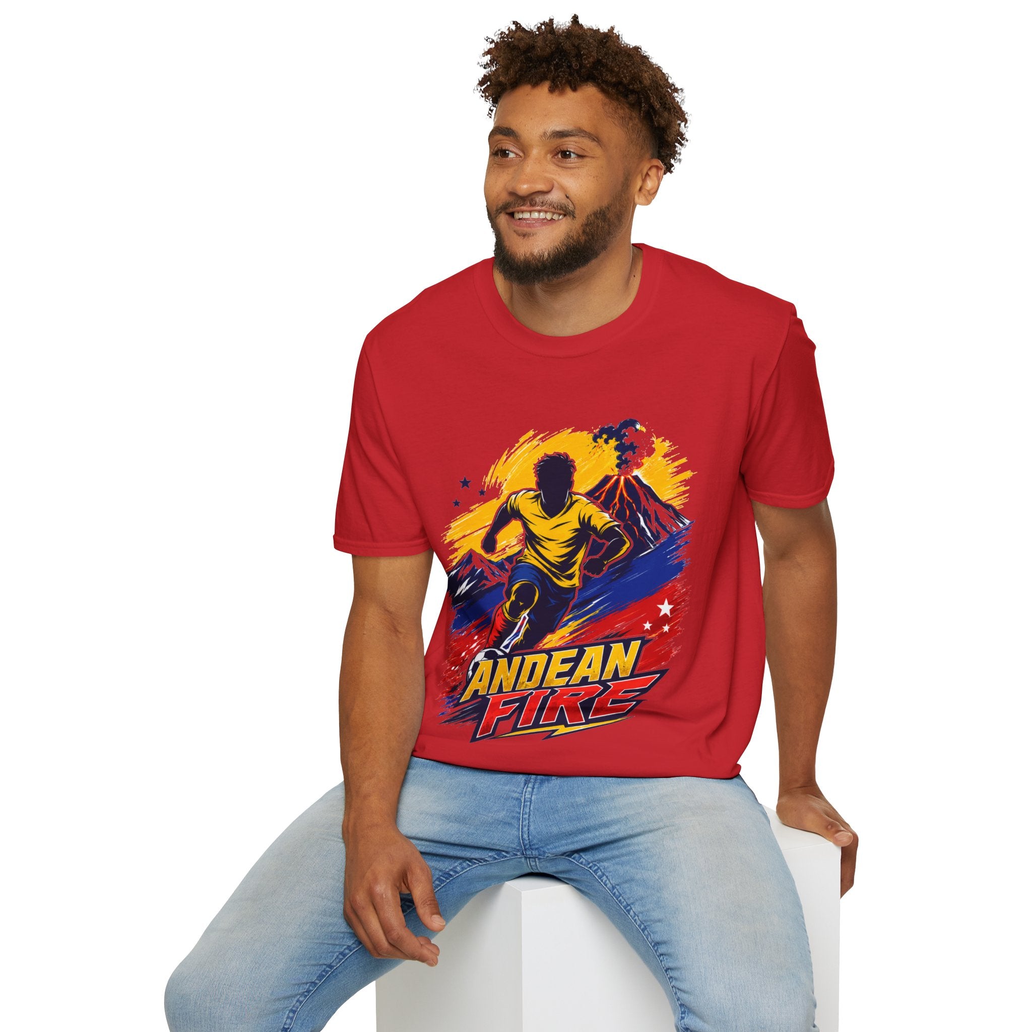 Ecuador Andean Fire Running T‑Shirt — Volcano Trail Runner Graphic Tee