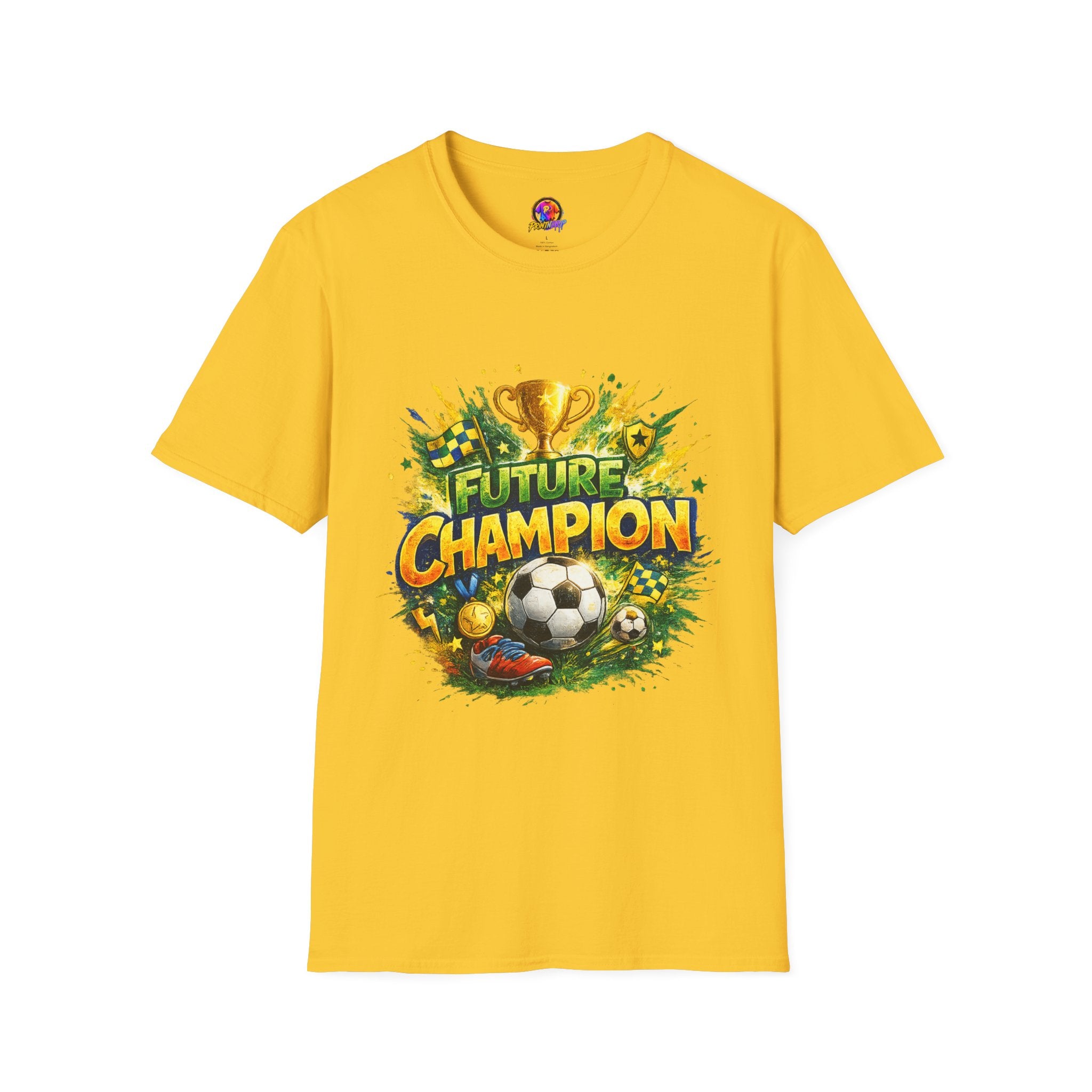 Kids Future Champion Soccer T-Shirt — Kids’ Sports Trophy Graphic Tee