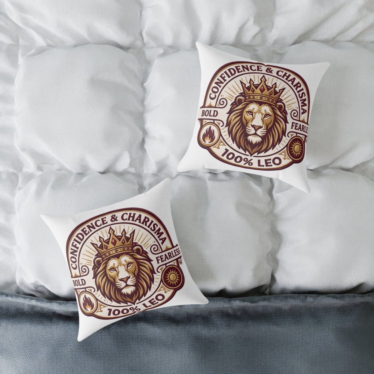 Leo Zodiac Confidence And Charisma Square Poly Canvas Pillow