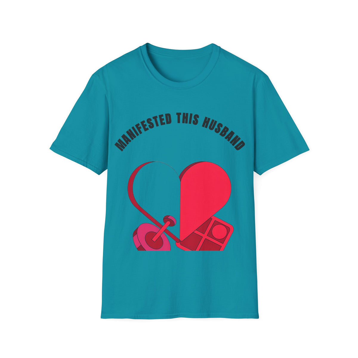T-Shirt — "Manifested This Husband" Heart Graphic - Trending Now - September 2026