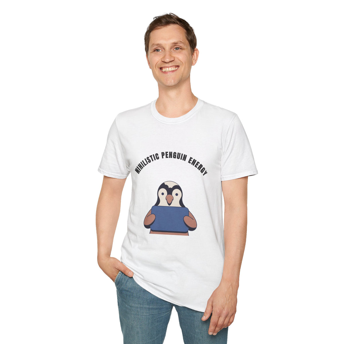 Nihilistic Penguin Energy T-Shirt — Cute Sarcastic Graphic Tee - Trending Now - September 2026