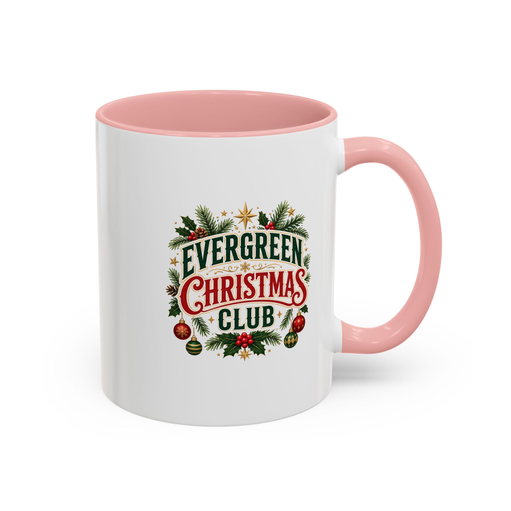 Evergreen Christmas Club Accent Coffee Mug – Festive Holiday Tea & Coffee Cup