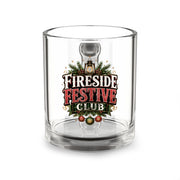 Christmas Glass Mug 10 oz Fireside Festive Club Glass Mug — 10oz Holiday Coffee & Cocoa Cup