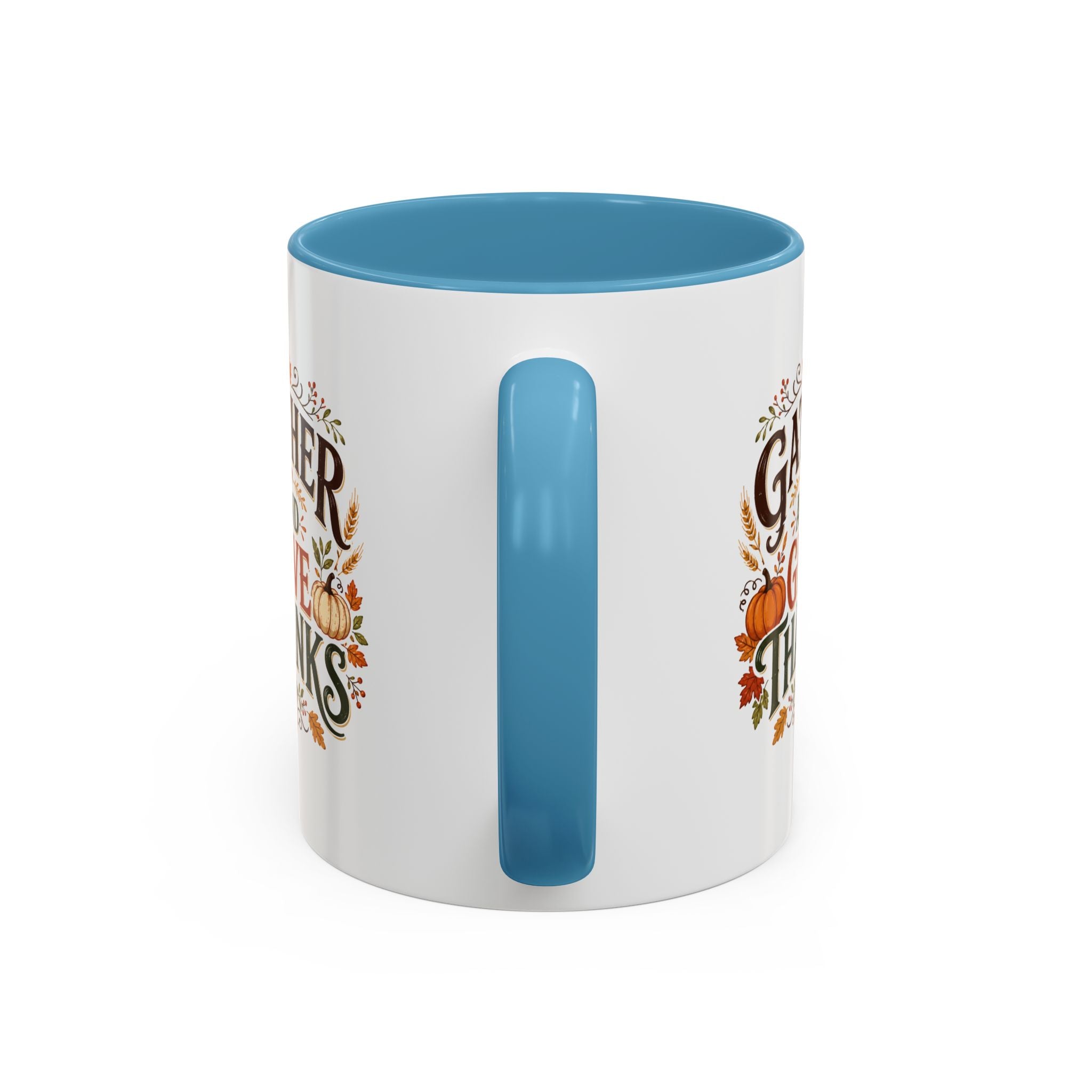 Thanksgiving Mug Gather and Give Thanks Coffee Mug — Thanksgiving Accent Mug