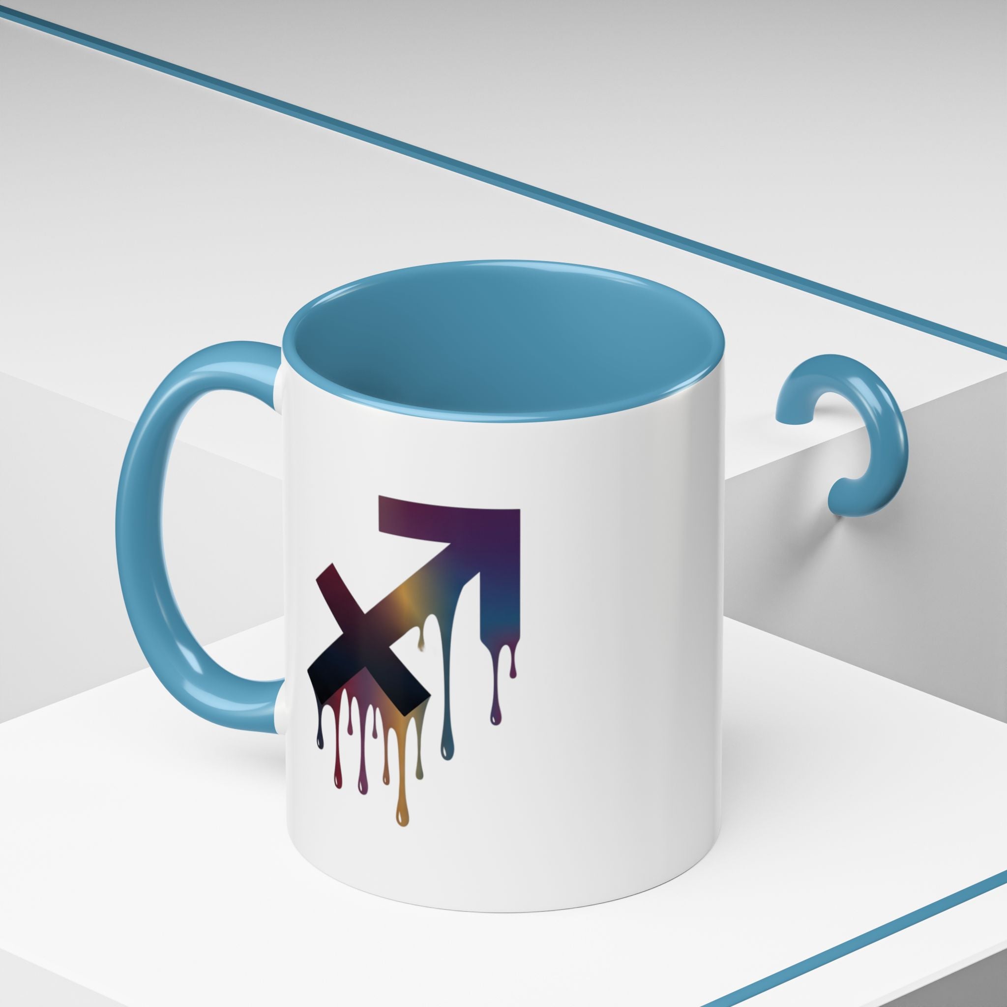 Sagittarius Drip Accent Coffee Mug — Zodiac Archer Horoscope Gift