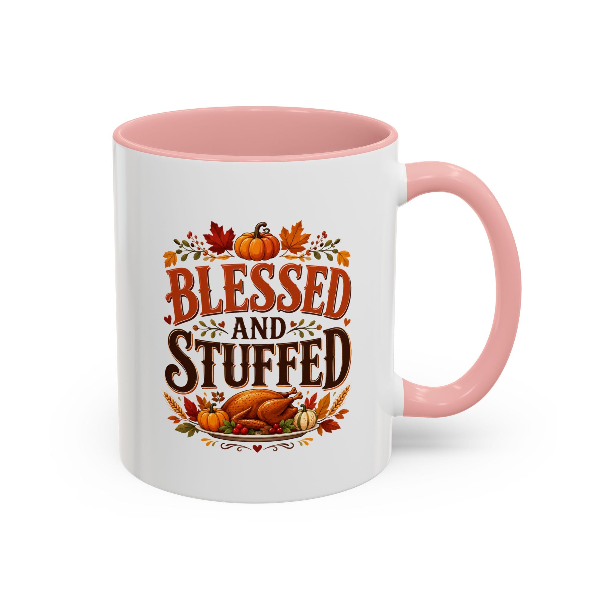 Thanksgiving Mug Blessed and Stuffed Coffee Mug — Thanksgiving Fall Ceramic Accent Mug