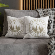 Campfire After Dark Decorative Pillowcase Milo Bailey Dog Dad Mom — Outdoor Rustic Woodland Accent
