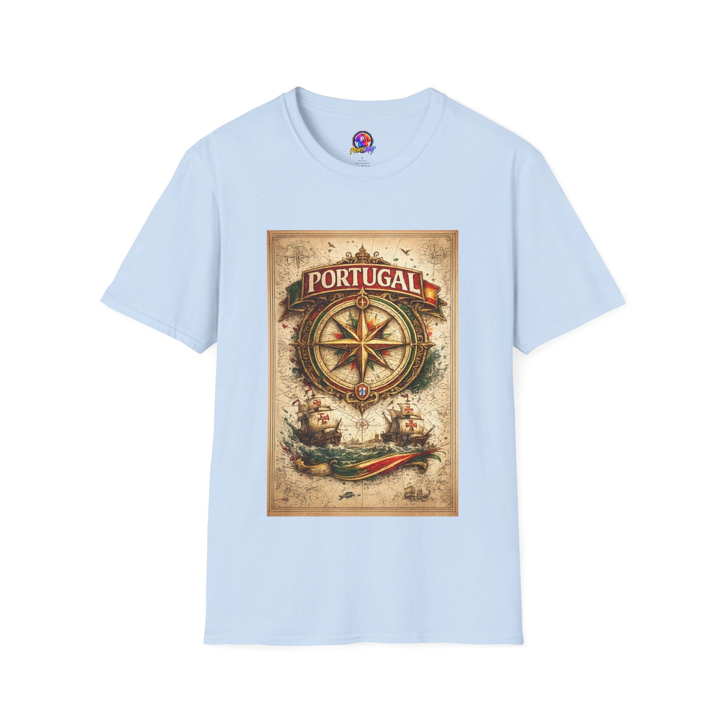 Portugal Compass T‑Shirt — Vintage Nautical Travel Tee
