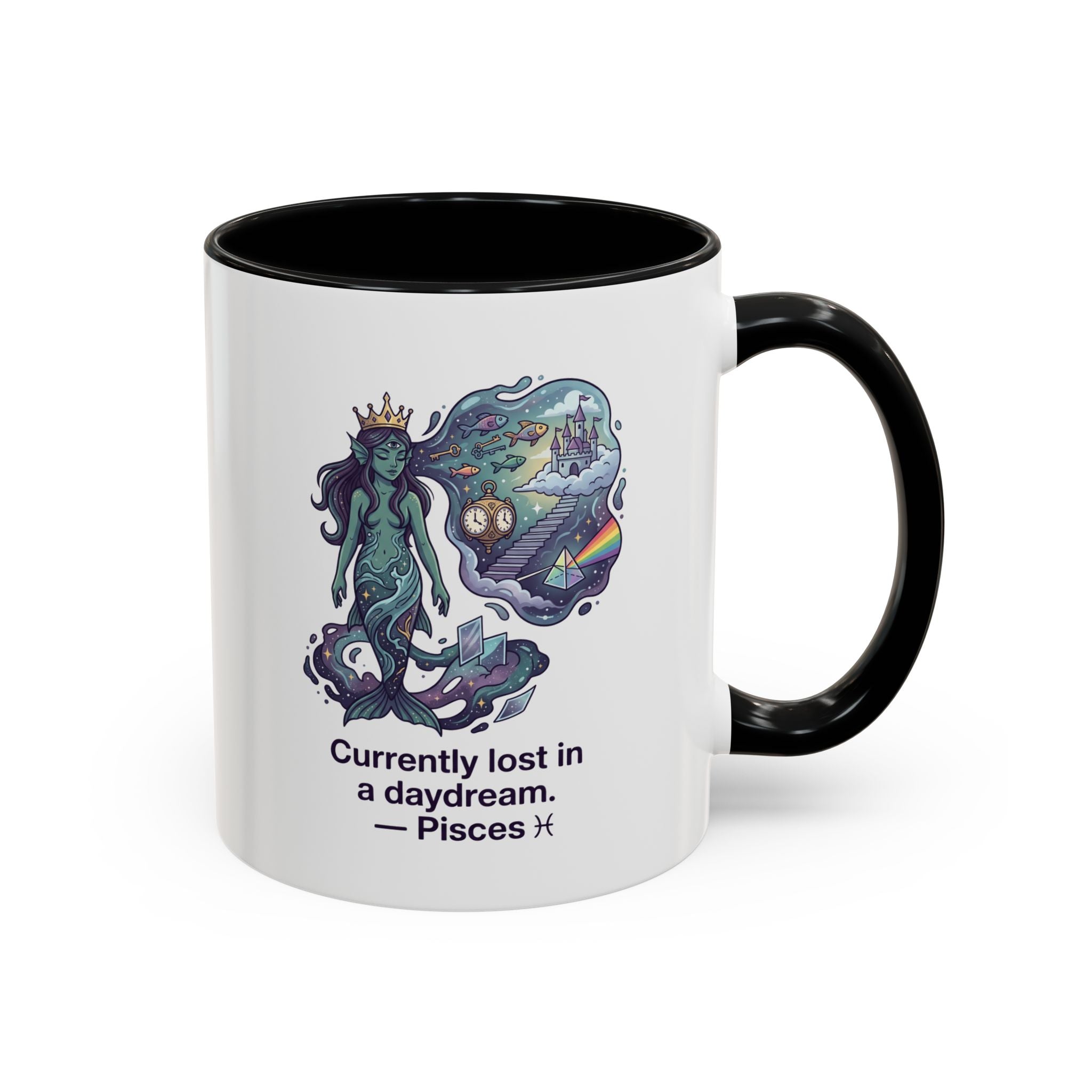 Pisces Daydream Accent Coffee Mug — "Currently lost in a daydream" Astrological Zodiac Gift