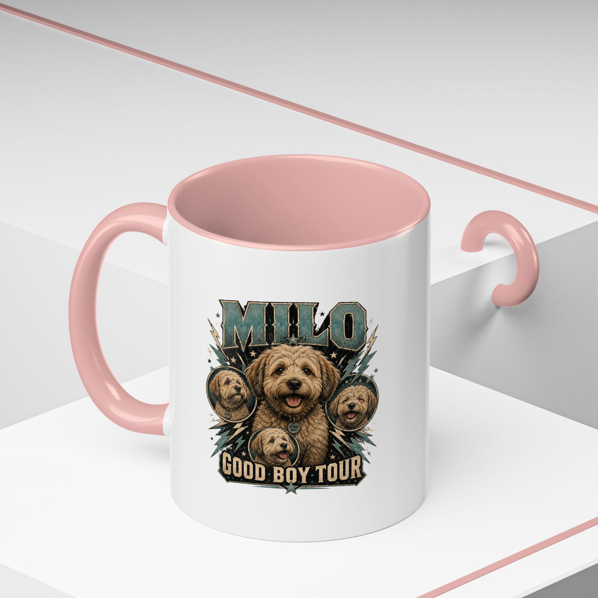 Milo Bailey Dog Dad Mom Milo "Good Boy Tour" Accent Coffee Mug – Personalized Dog Lover Gift