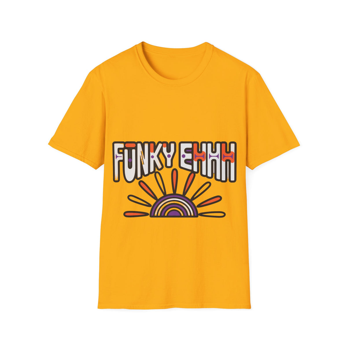 "Funky Ehhh" Retro Rainbow Tee | Groovy 70s Slogan T-Shirt - Trending Now - September 2026