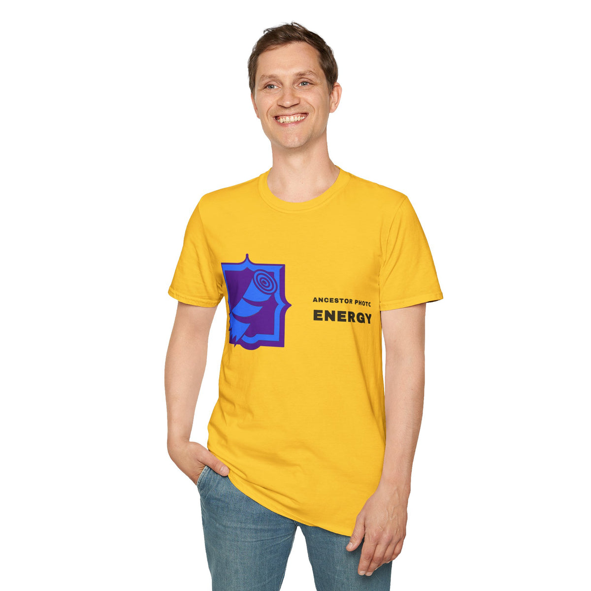 Rose Shield T-Shirt — Abstract Blue Rose Graphic Tee (Accent Text: 'ENERGY') - Trending Now - September 2026