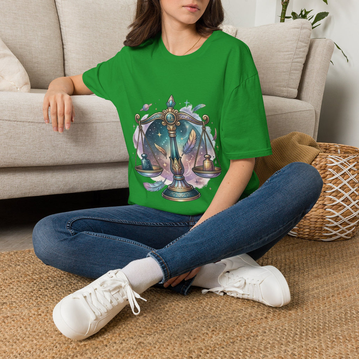 Libra Scales Zodiac T-Shirt — Celestial Astrology Graphic Tee