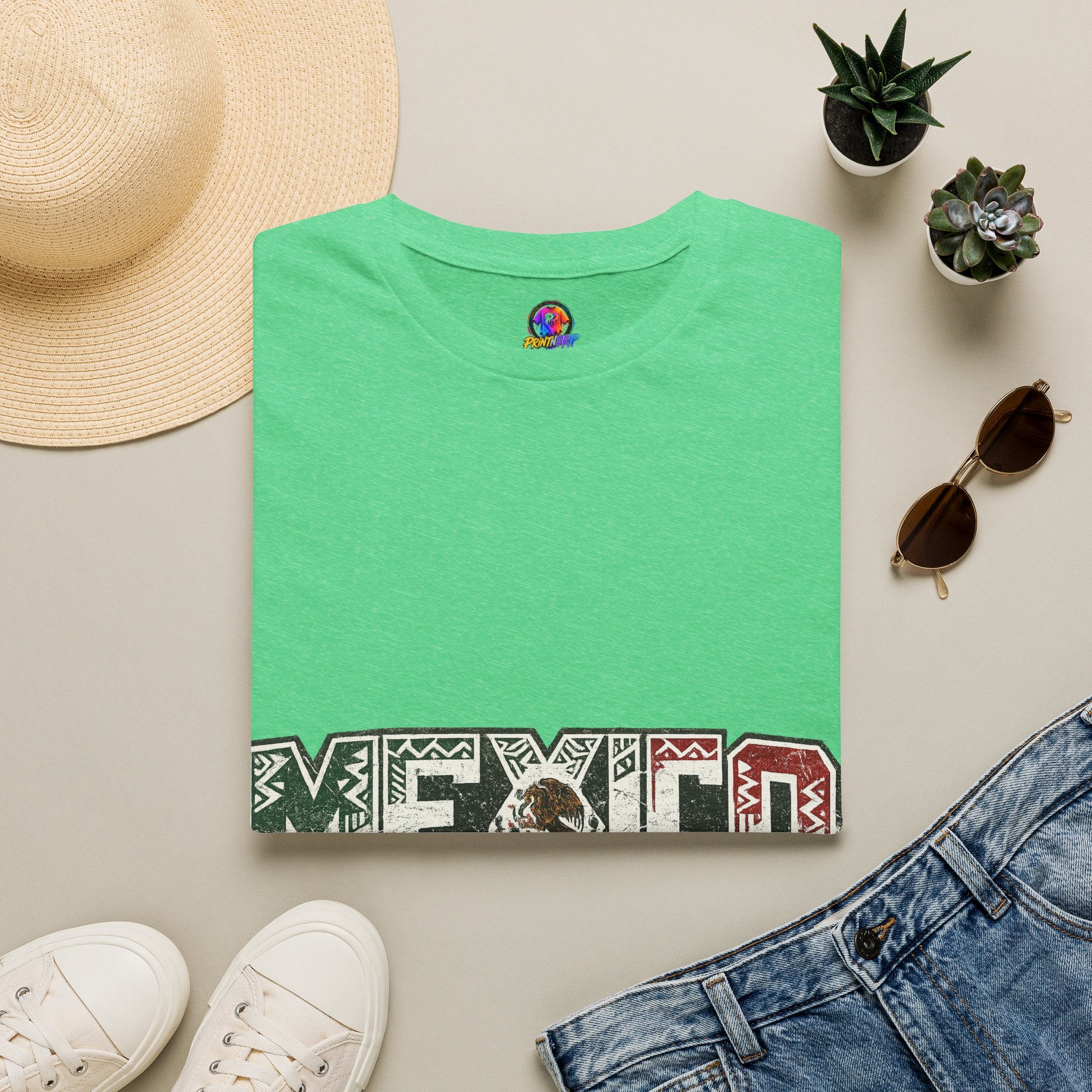 Mexico Pride Graphic T-Shirt — Retro Mexican Flag Design