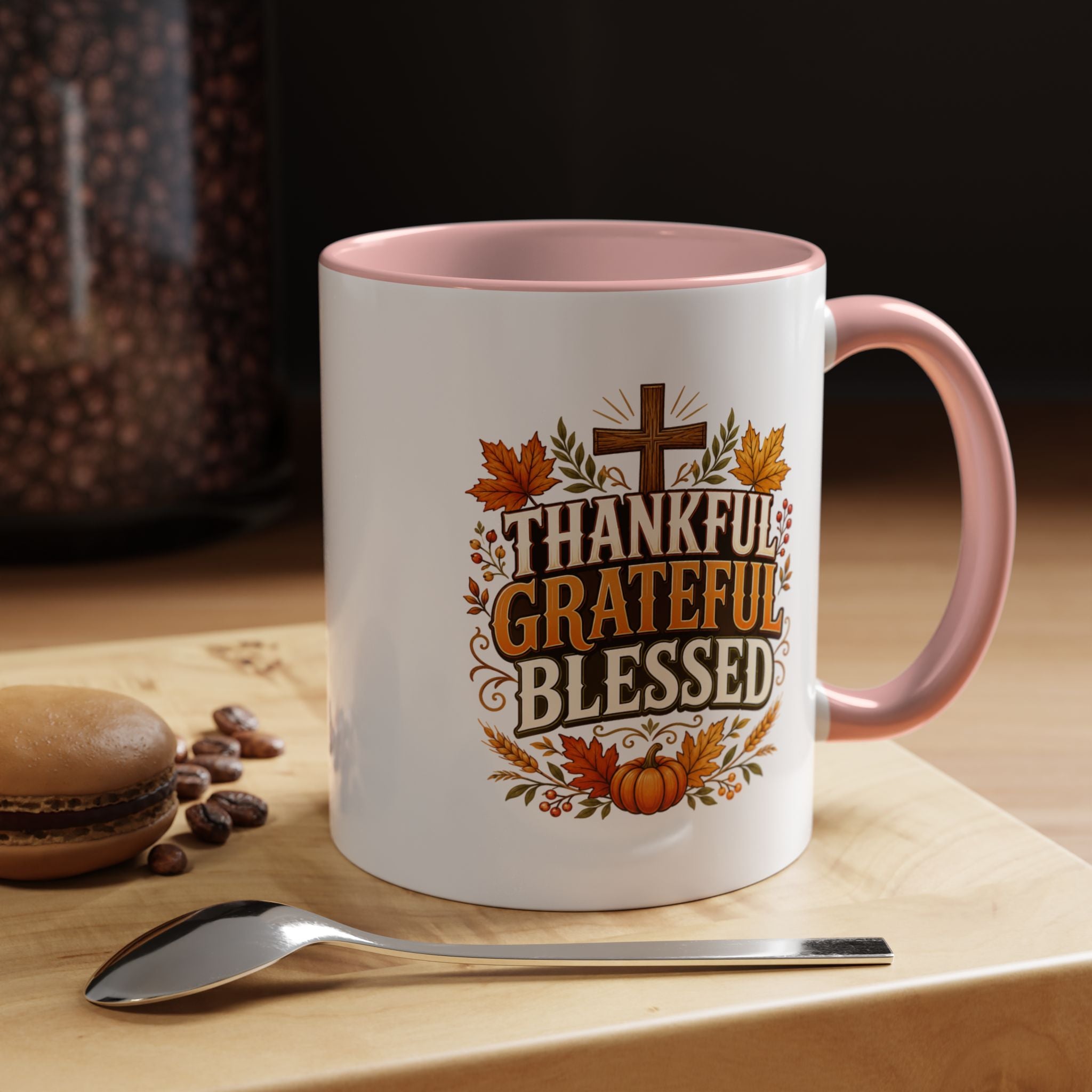 Thanksgiving Mug Thankful Grateful Blessed Coffee Mug