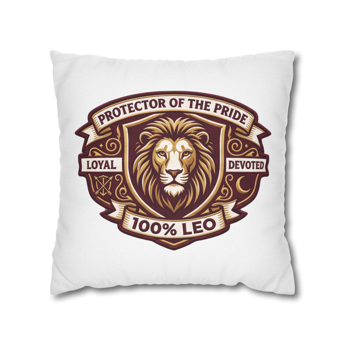 Leo Zodiac Loyal Devoted Spun Polyester Square Pillowcase