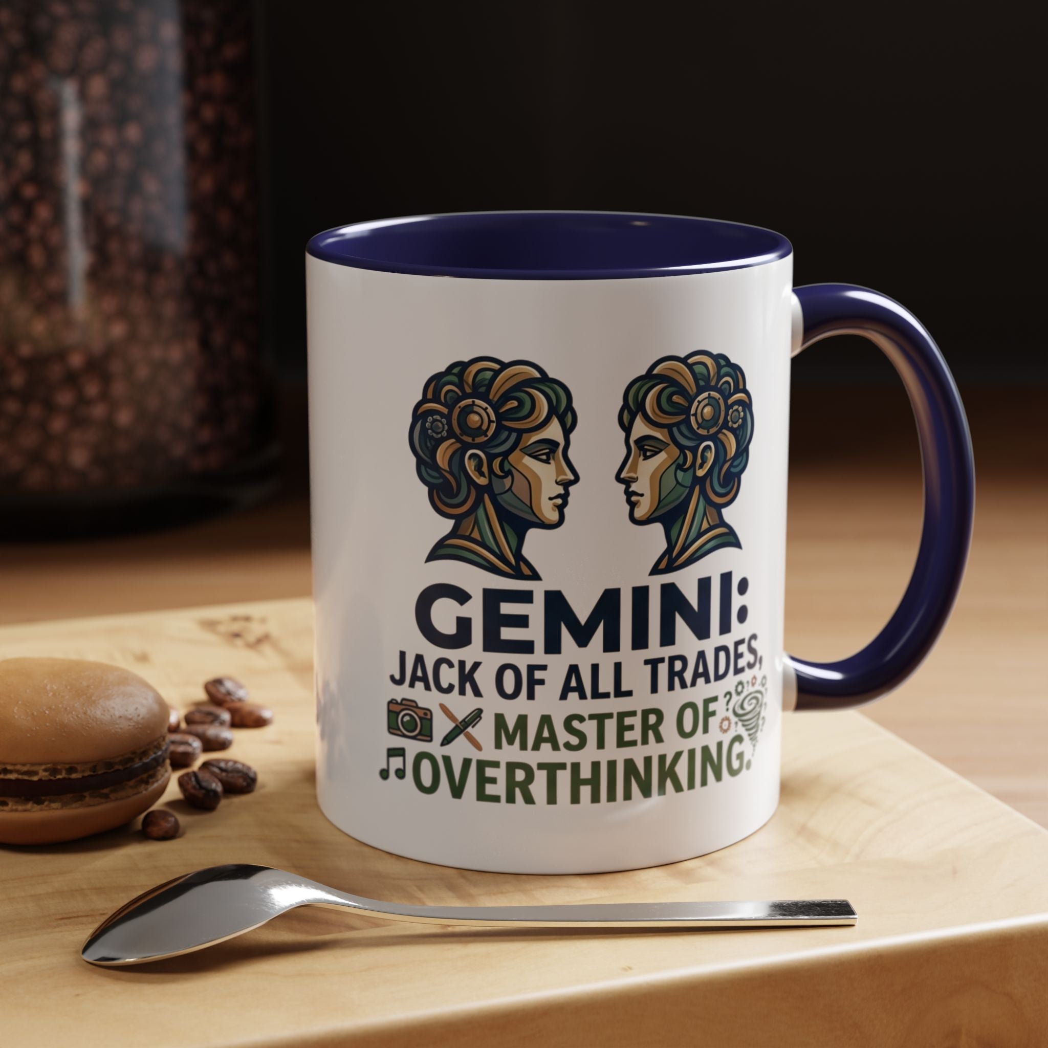 Gemini Coffee Mug – “Jack of All Trades, Master of Overthinking” Zodiac Accent Mug