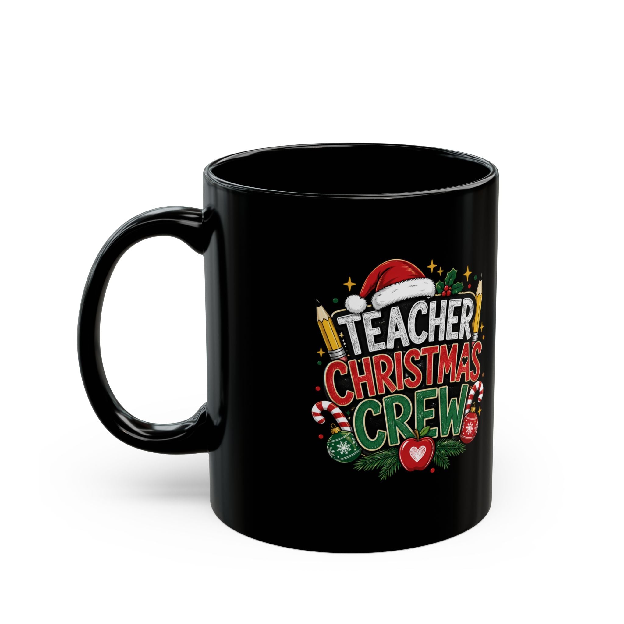 Teacher Christmas Crew Mug — Festive Holiday Coffee Cup for Teachers