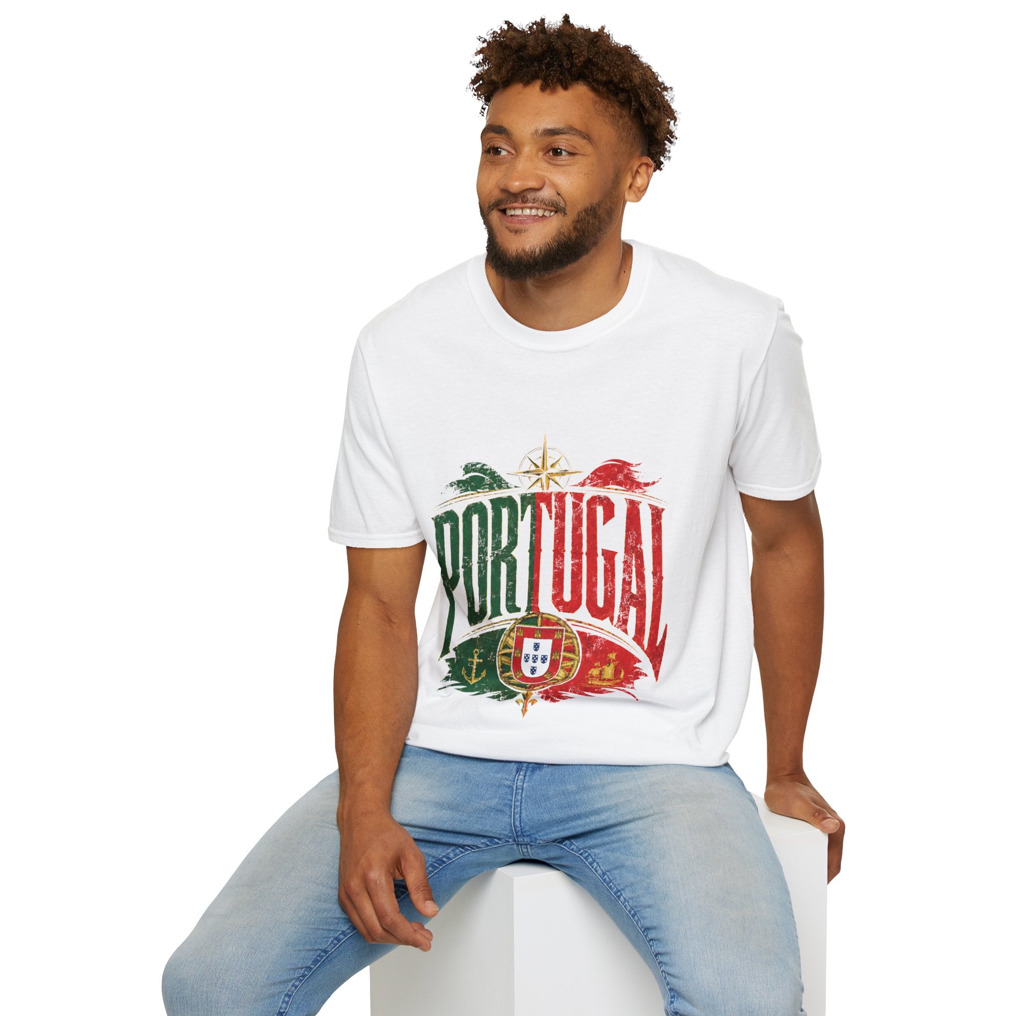 Portugal Vintage Compass T-Shirt — Retro Portuguese Flag Travel Tee