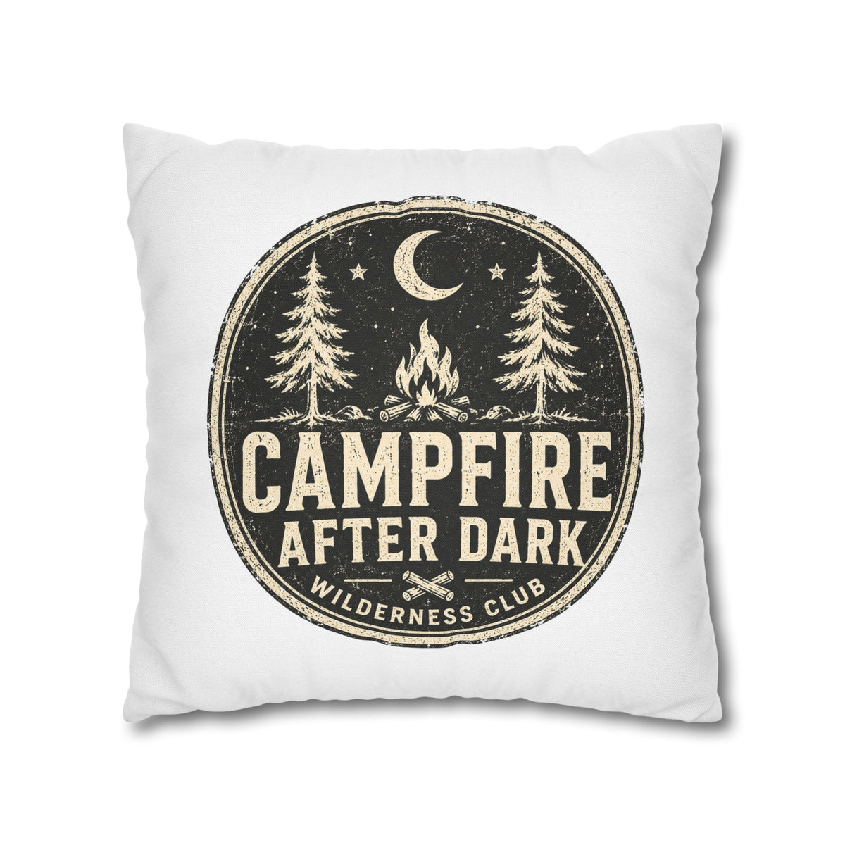 Campfire After Dark Decorative Pillowcase Milo Bailey Dog Dad Mom — Wilderness Camping Accent