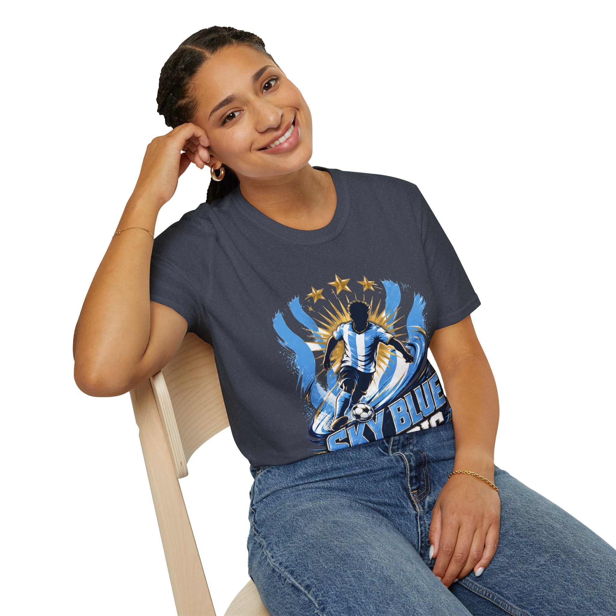 Argentina Sky Blue Magic Soccer T-Shirt — Argentinian Football Player Graphic Tee
