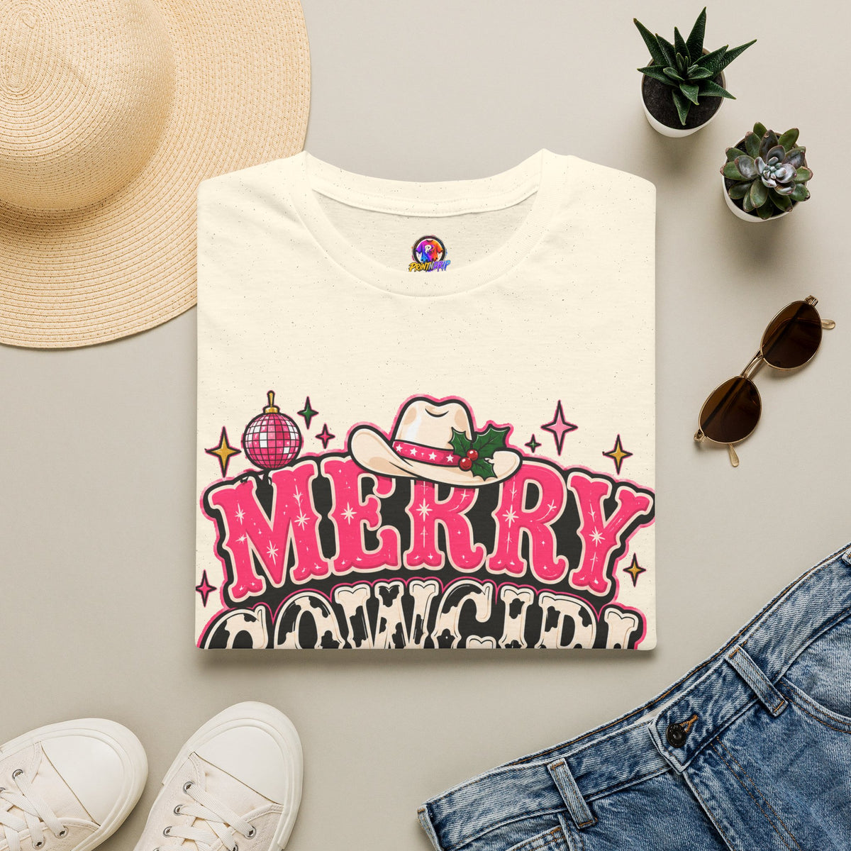 Merry Cowgirl Christmas T-Shirt