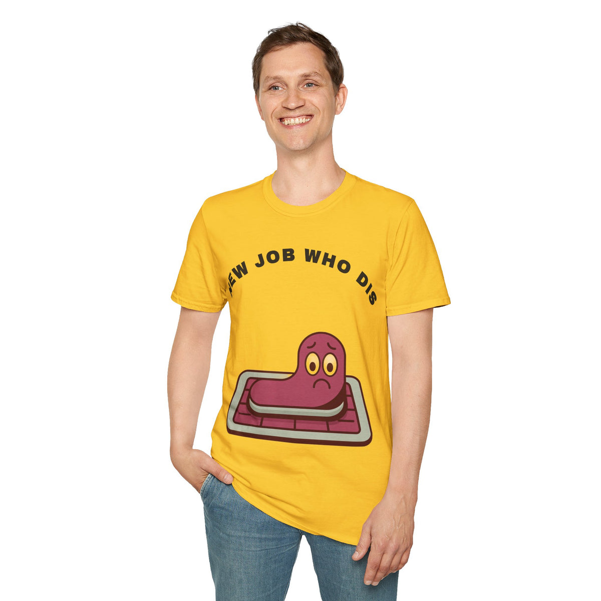 T-Shirt — "New Job Who Dis" Funny Office Cake Graphic Tee - Trending Now - September 2026