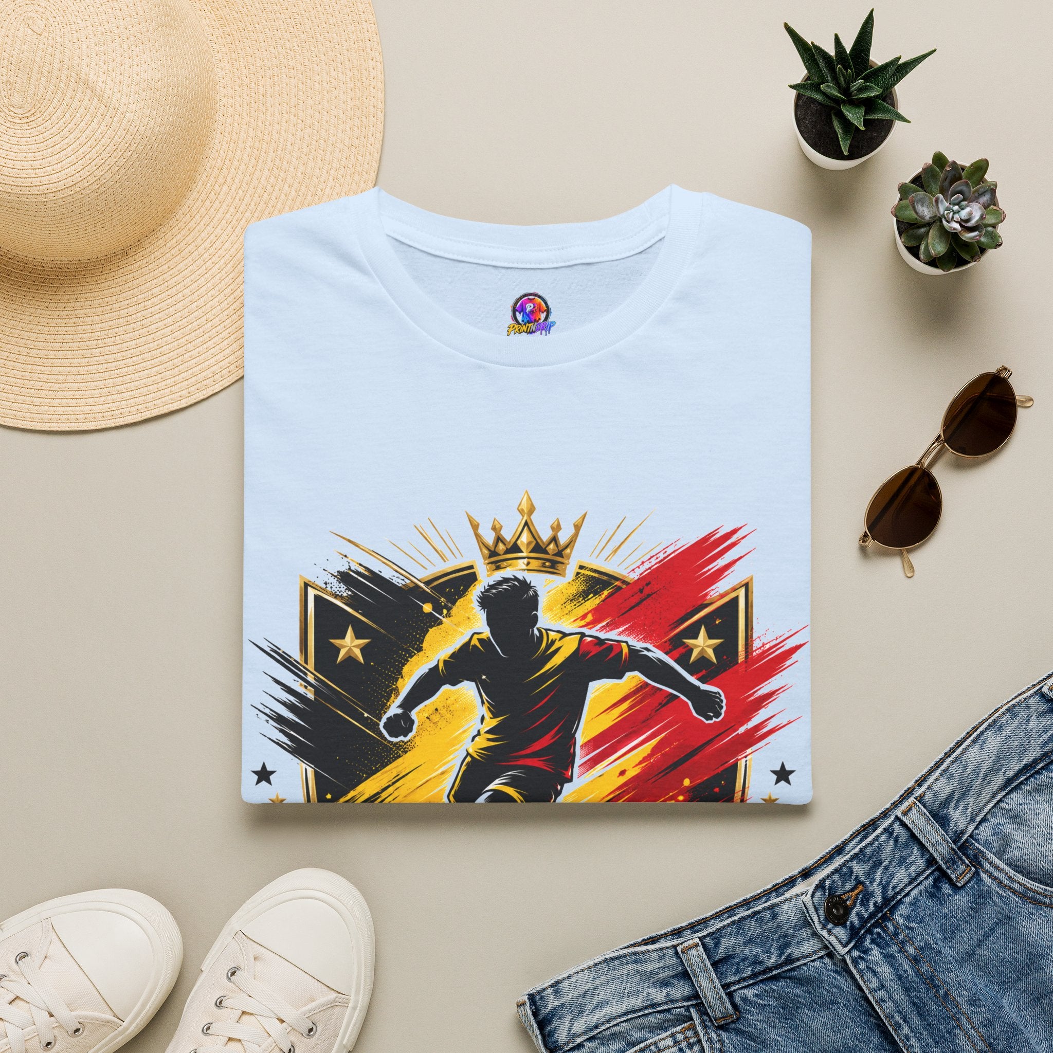 Belgium Soccer T-Shirt — 'Tricolor Strike' Graphic Jersey Tee
