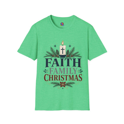 Christmas Faith T-Shirt — "Faith, Family, Christmas" Religious Holiday Tee