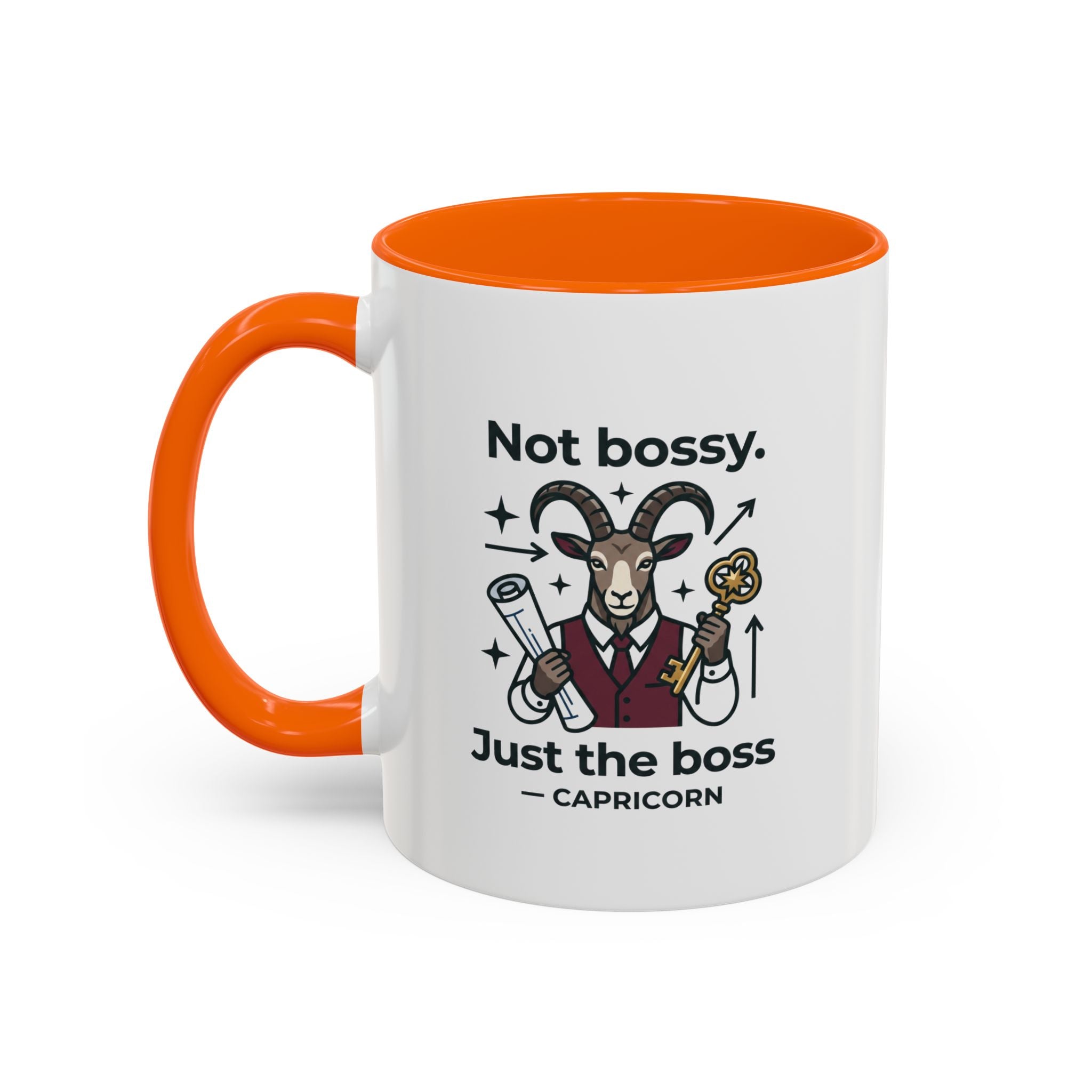 Capricorn Coffee Mug — "Not Bossy, Just the Boss" Zodiac Accent Mug (11/15oz)