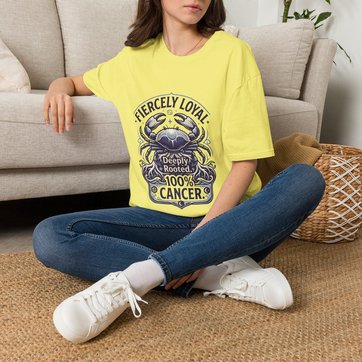 Cancer Zodiac T-Shirt — Fiercely Loyal Crab Design (100% Cancer, Deeply Rooted)