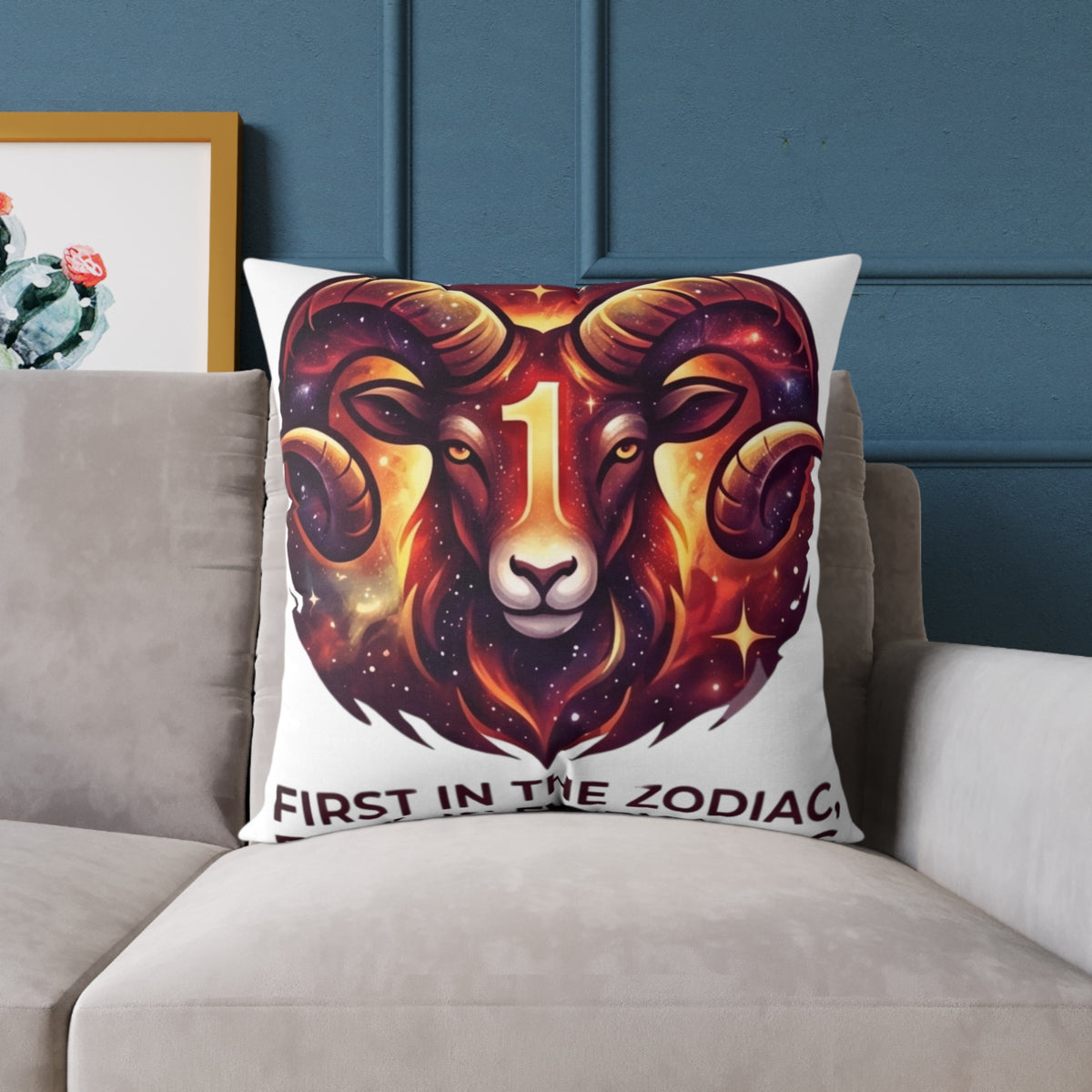 Aries Zodiac Pillow First In The Zodiac First In Everything Square Poly Canvas Pillow
