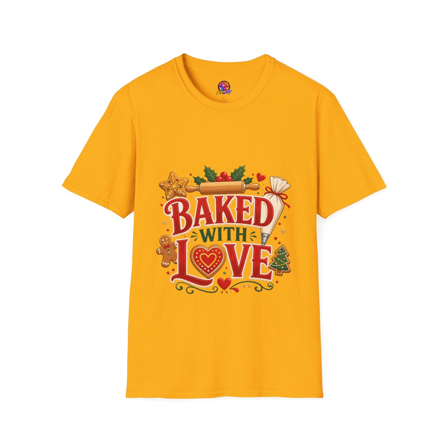 Baked With Love T-Shirt — Holiday Baking Christmas Cookie Chef Tee