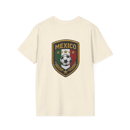 Verde Fuego Mexico Soccer T-Shirt — Dynamic Player Silhouette Football Tee