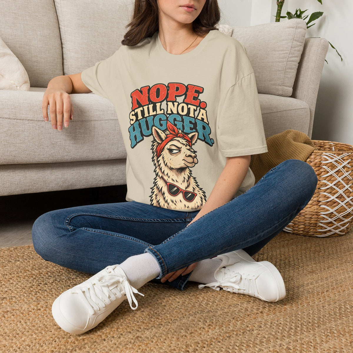Funny And Witty Nope Still Not a Hugger Llama T-Shirt