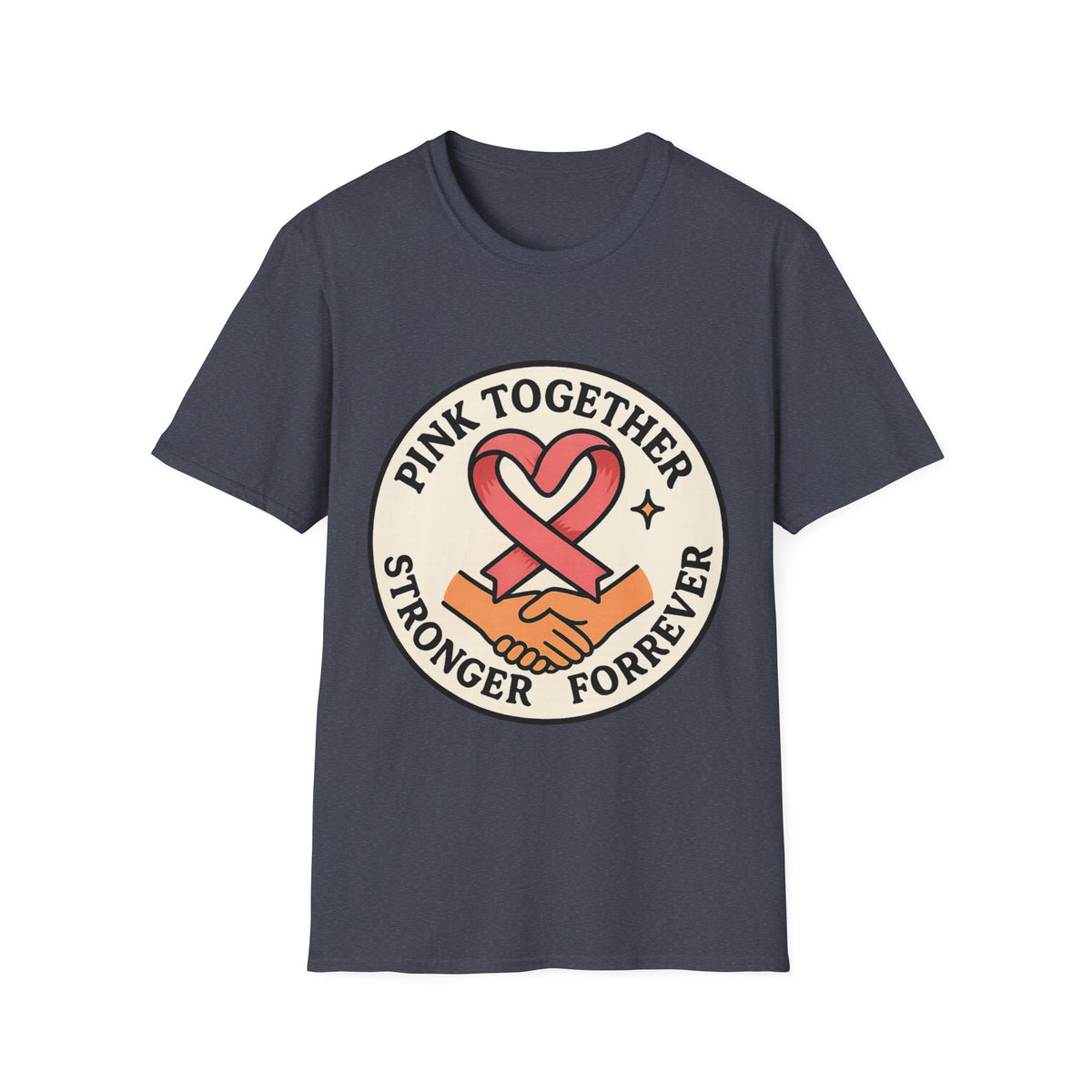 Pink Together Stronger Forever Shield Badge T-Shirt, Breast Cancer Heart Ribbon Tee - Trending Now - September 2026
