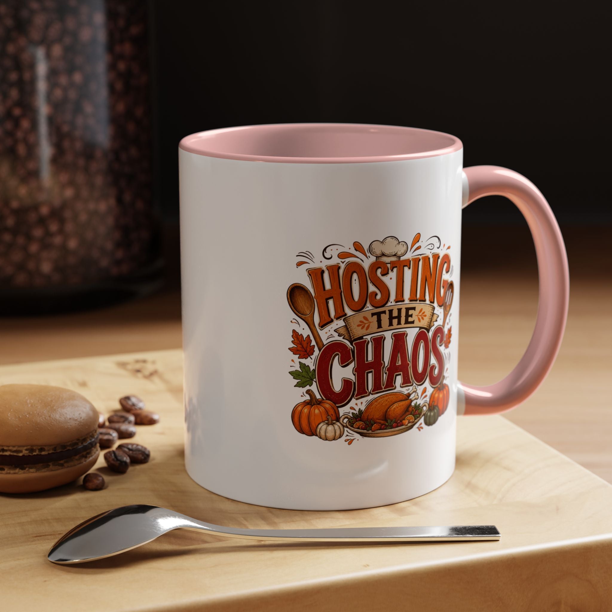 Thanksgiving Mug Hosting the Chaos Accent Coffee Mug — Thanksgiving Pumpkin Fall Kitchen Gift