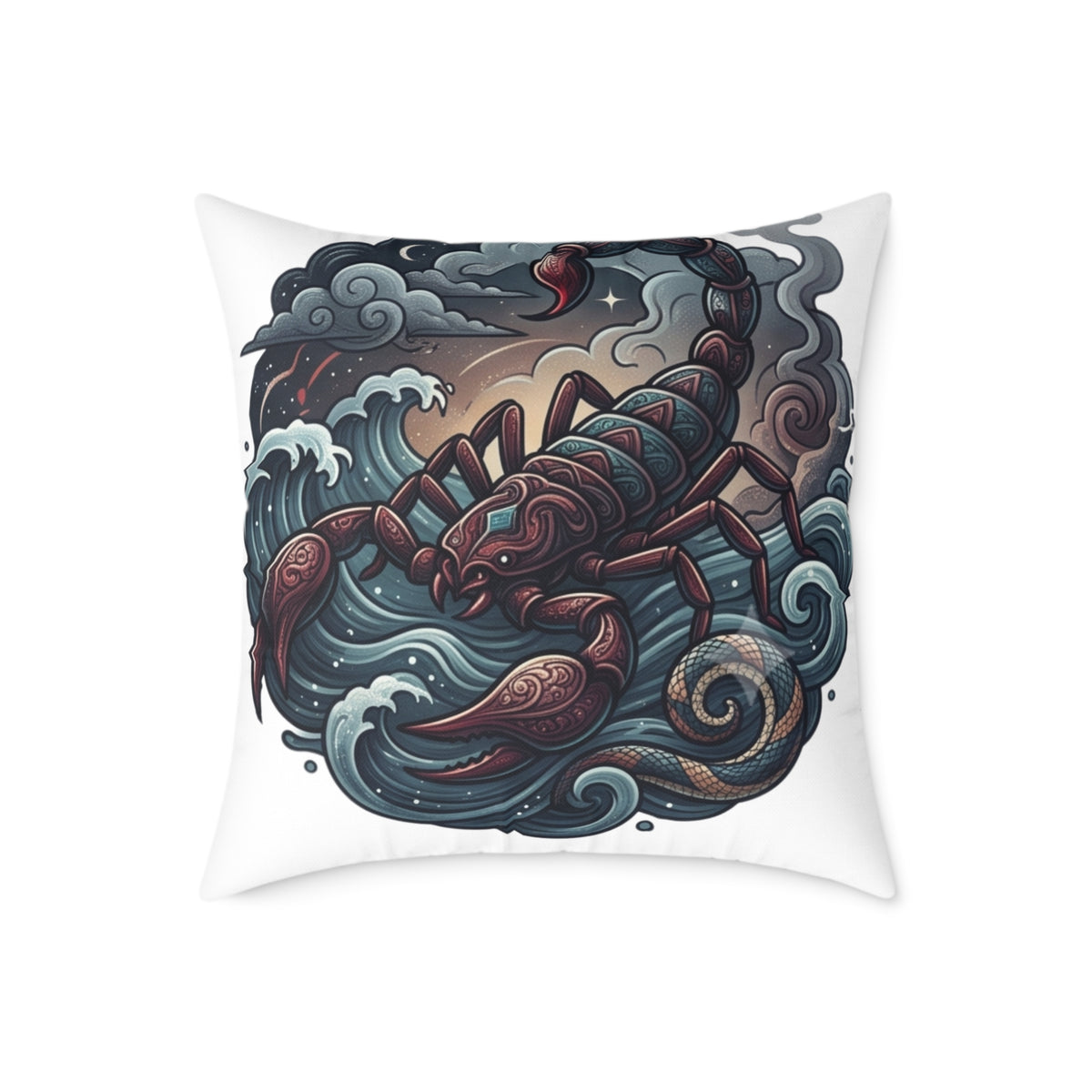 Scorpio Zodiac Square Poly Canvas Pillow