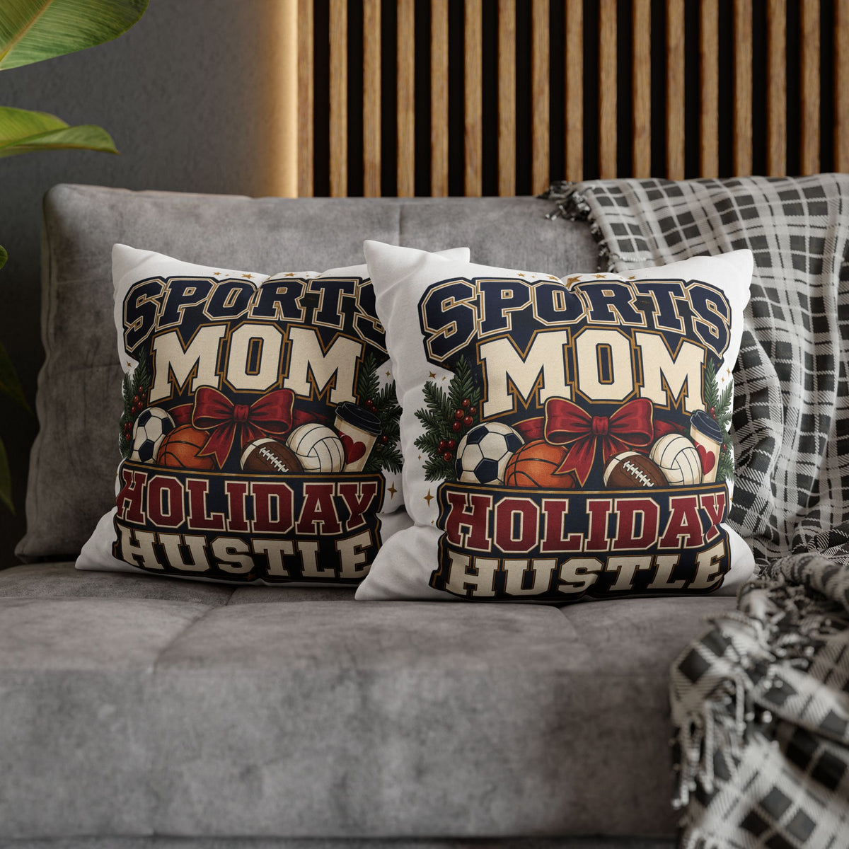 Sports Mom Holiday Hustle Pillowcase Modern Day Christmas