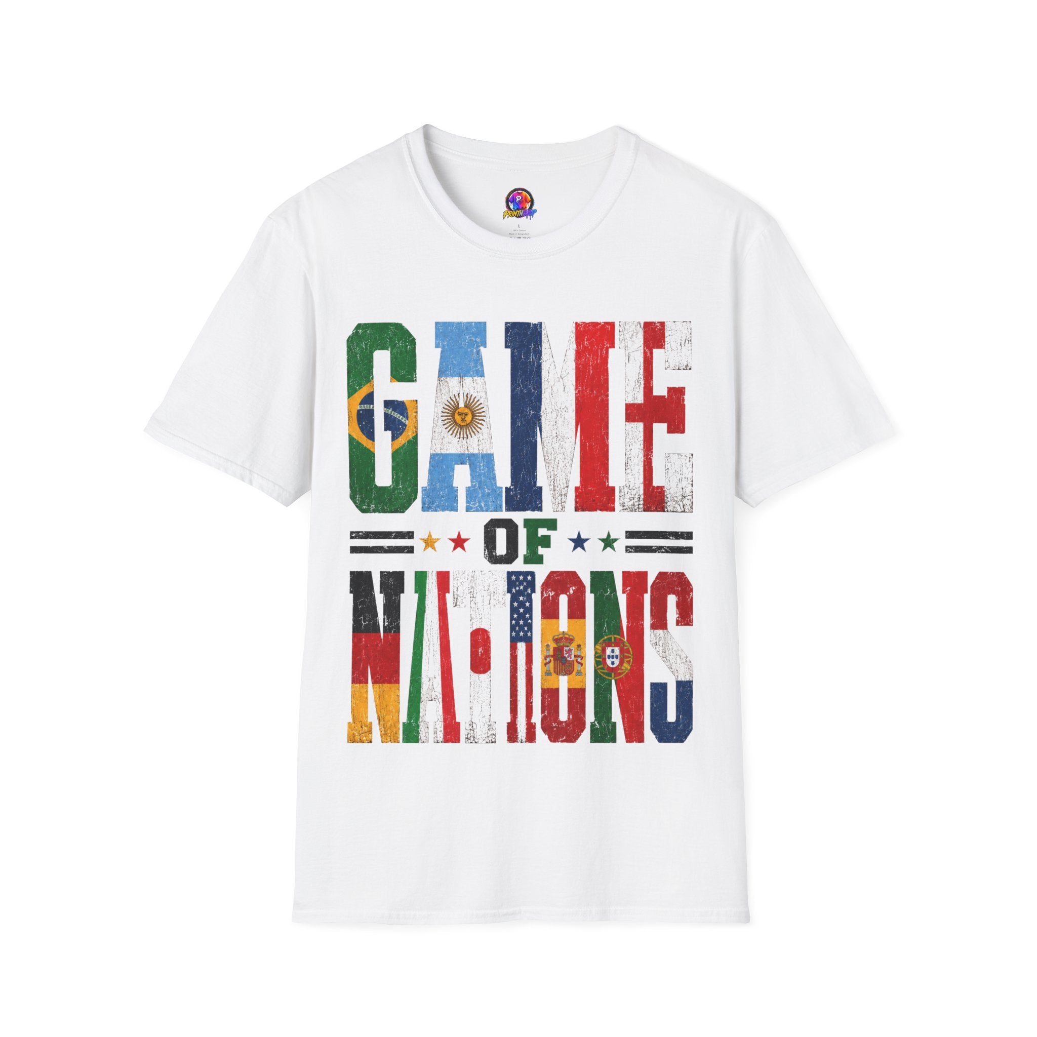 FIFA World Cup 2026 T-Shirt — 'Game of Nations' Vintage Flag Soccer Graphic Tee