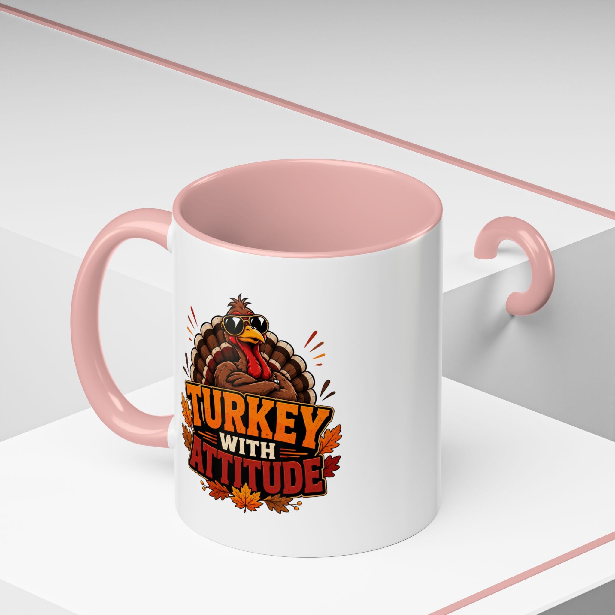 Thanksgiving Mug Turkey With Attitude Coffee Mug — Funny Thanksgiving Accent Mug