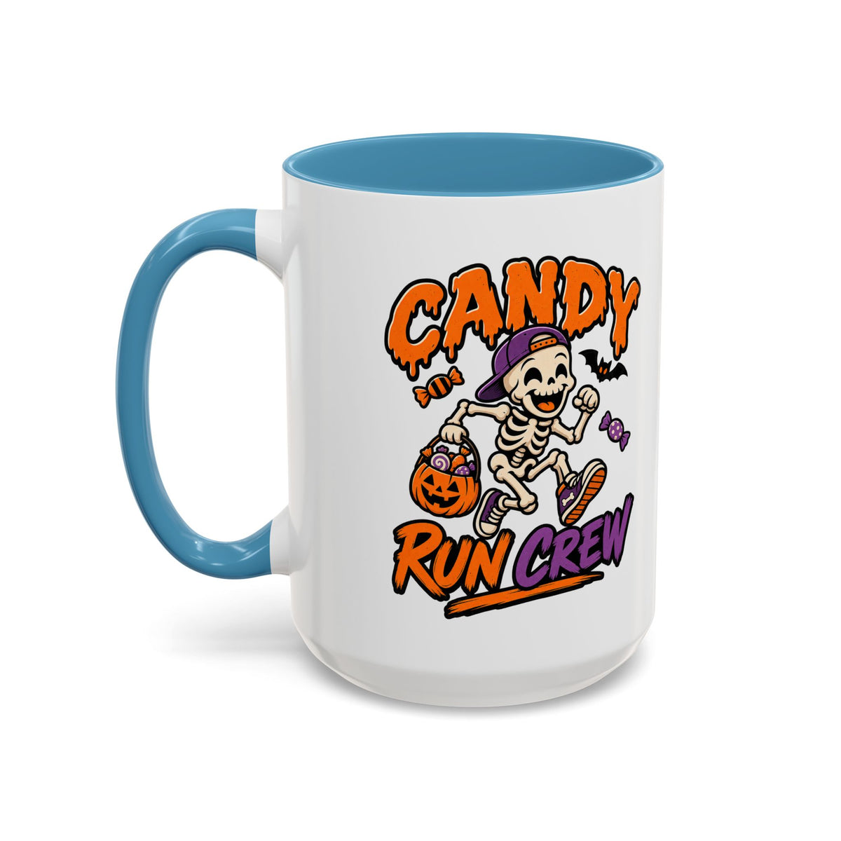 Candy Run Crew Coffee Mug — Halloween Skeleton Trick-or-Treat Accent Mug (11/15oz)
