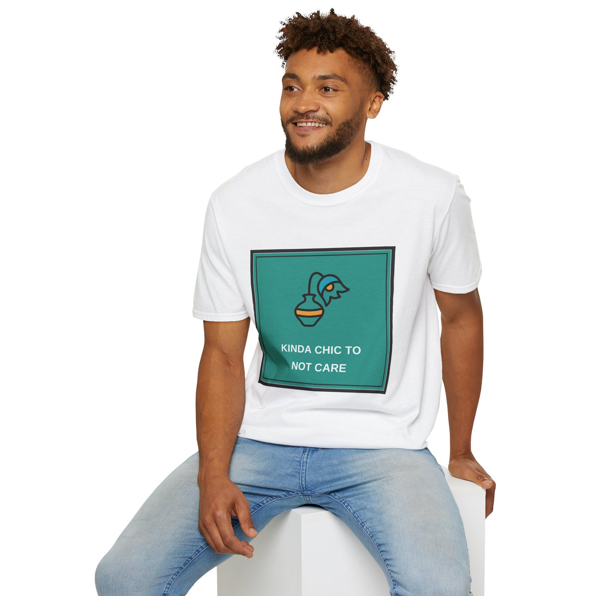 Graphic Tee — "Kinda Chic To Not Care" Minimalist Vase Design - Trending Now - August 2026