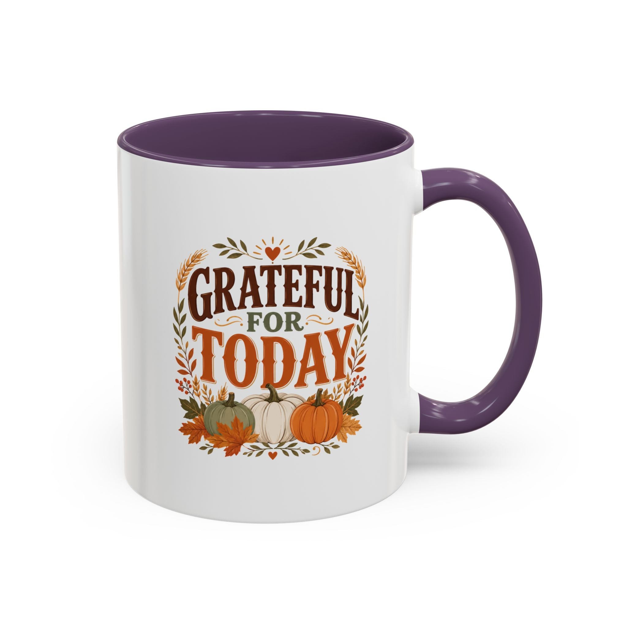Thanksgiving Mug Grateful For Today Coffee Mug — Thanksgiving Pumpkin Fall Ceramic Accent Mug