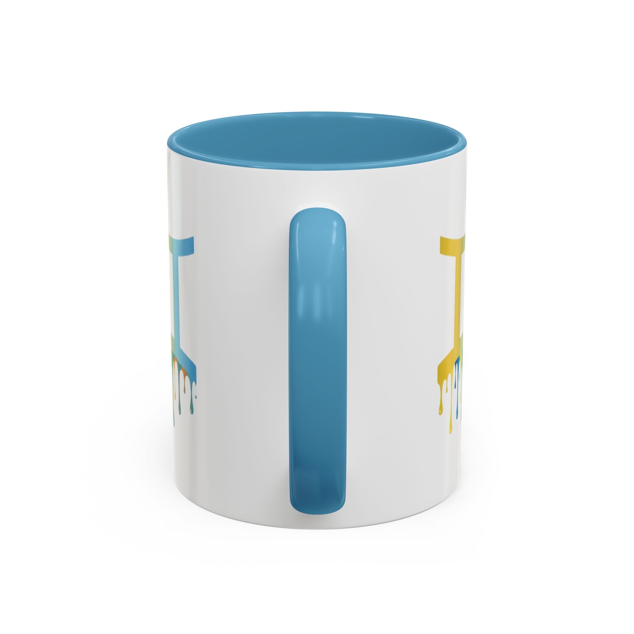 Gemini Zodiac Coffee Mug - Dripping Rainbow Gemini Symbol Accent Mug