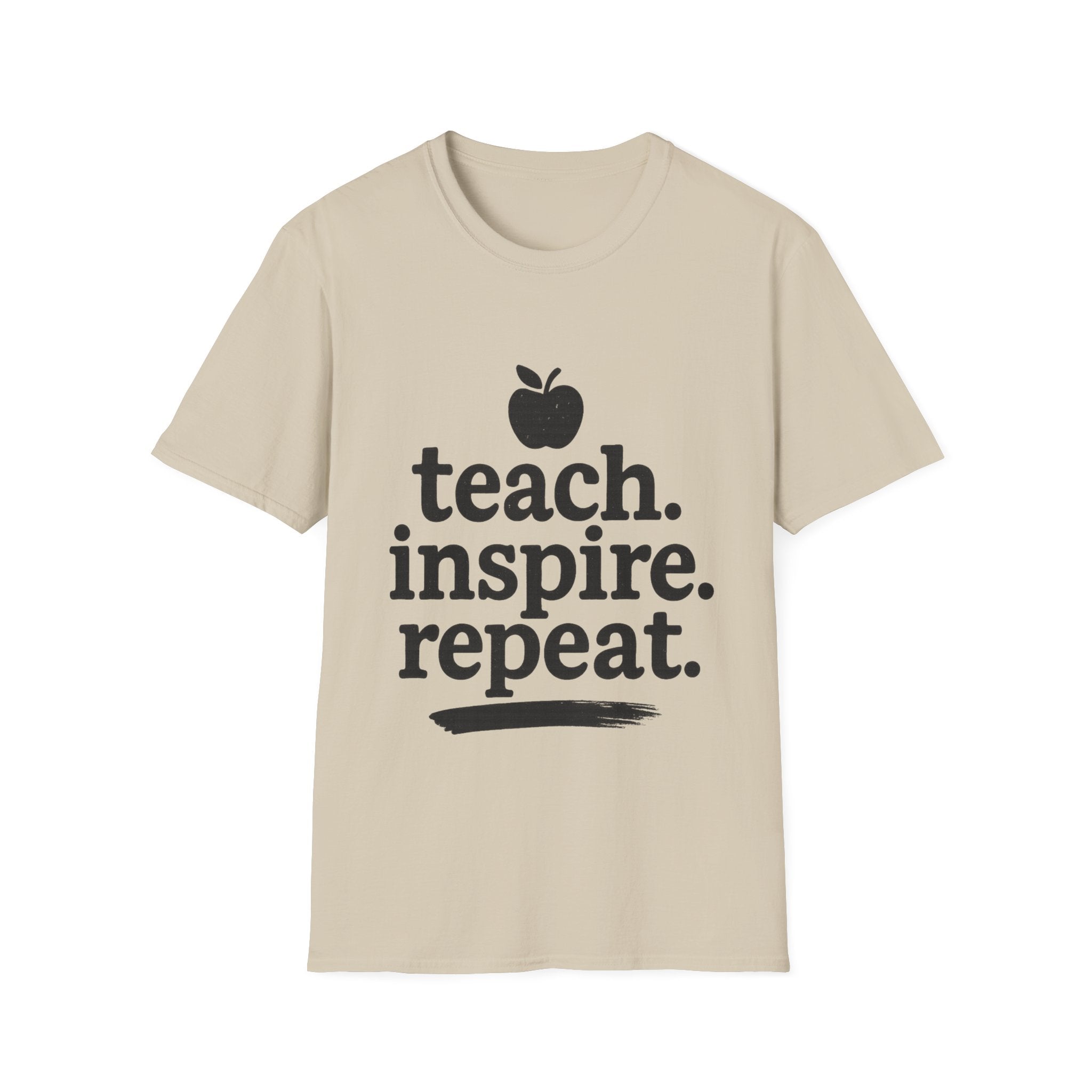 Teach. Inspire. Repeat. T‑Shirt — Teacher Apple Graphic Tee - Trending Now - August 2026 Trends - Everyday T-Shirt