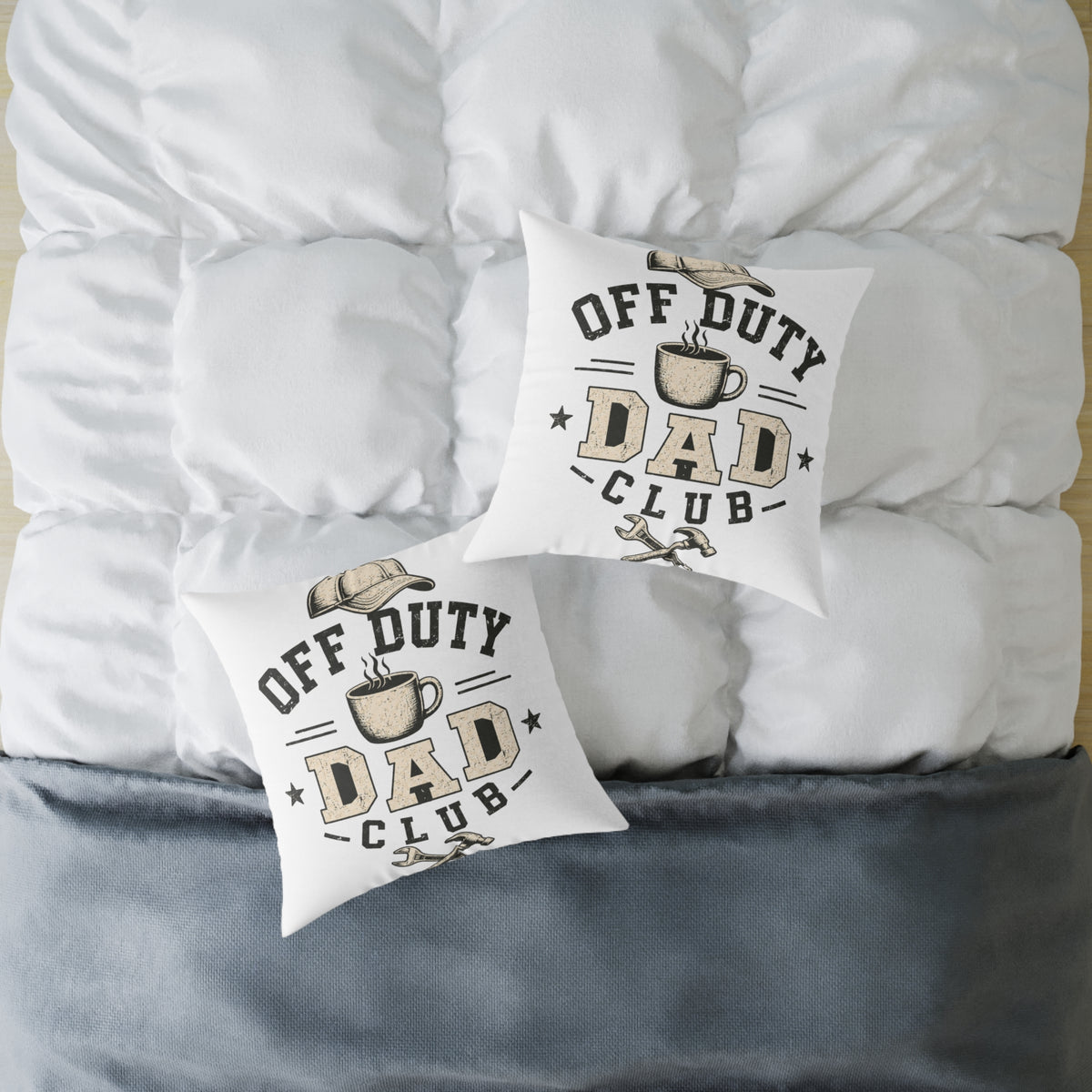 Off Duty Dad Club Throw Pillow  Milo Bailey Dog Dad Mom— Funny Father’s Day Decorative Cushion