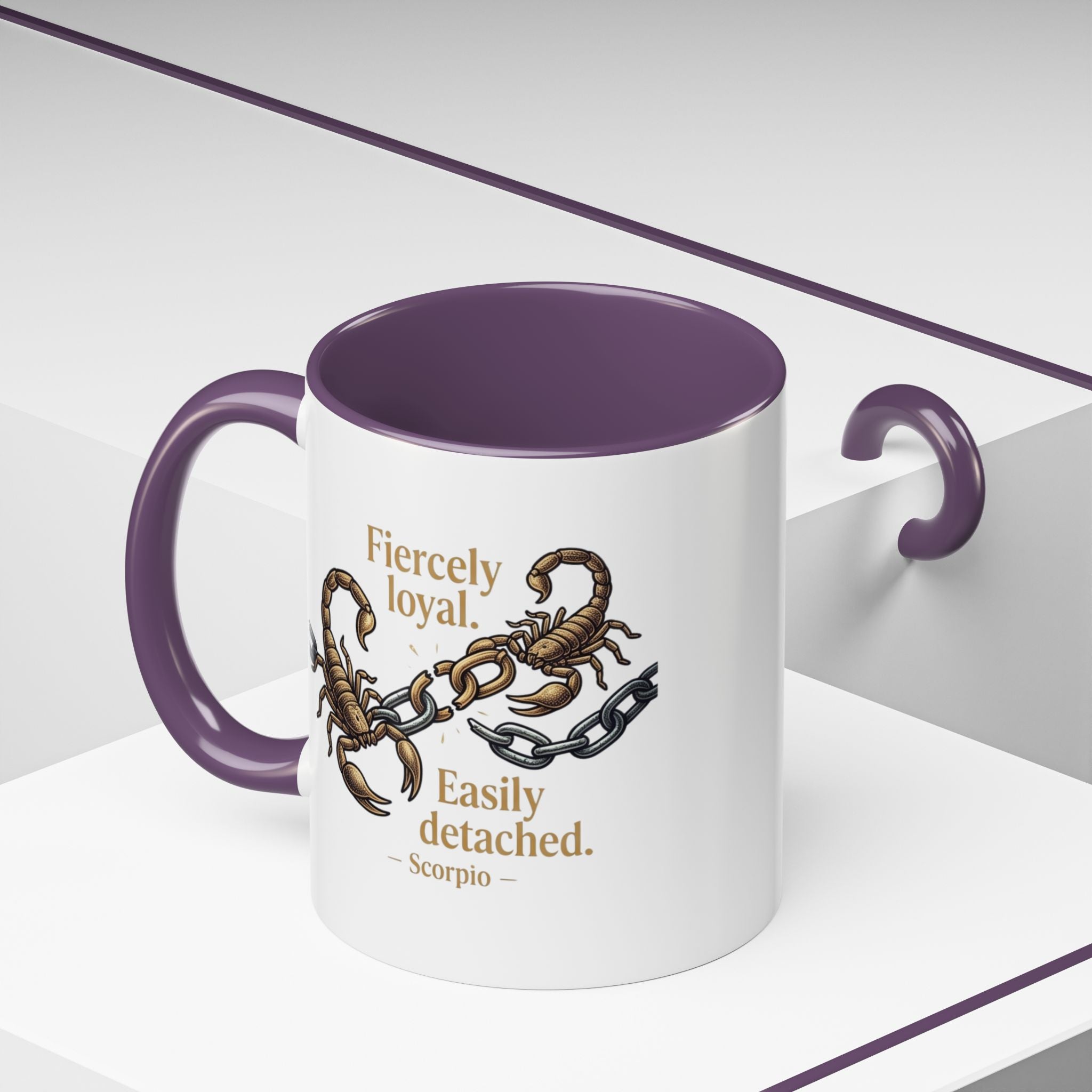 Scorpii Coffee Mug — "Fiercely Loyal, Easily Detached" Accent Mug
