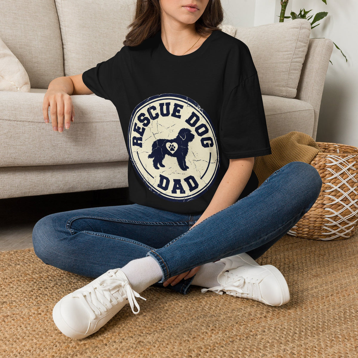 Rescue Dog Dad T-Shirt – Vintage Shelter Pup Support Tee