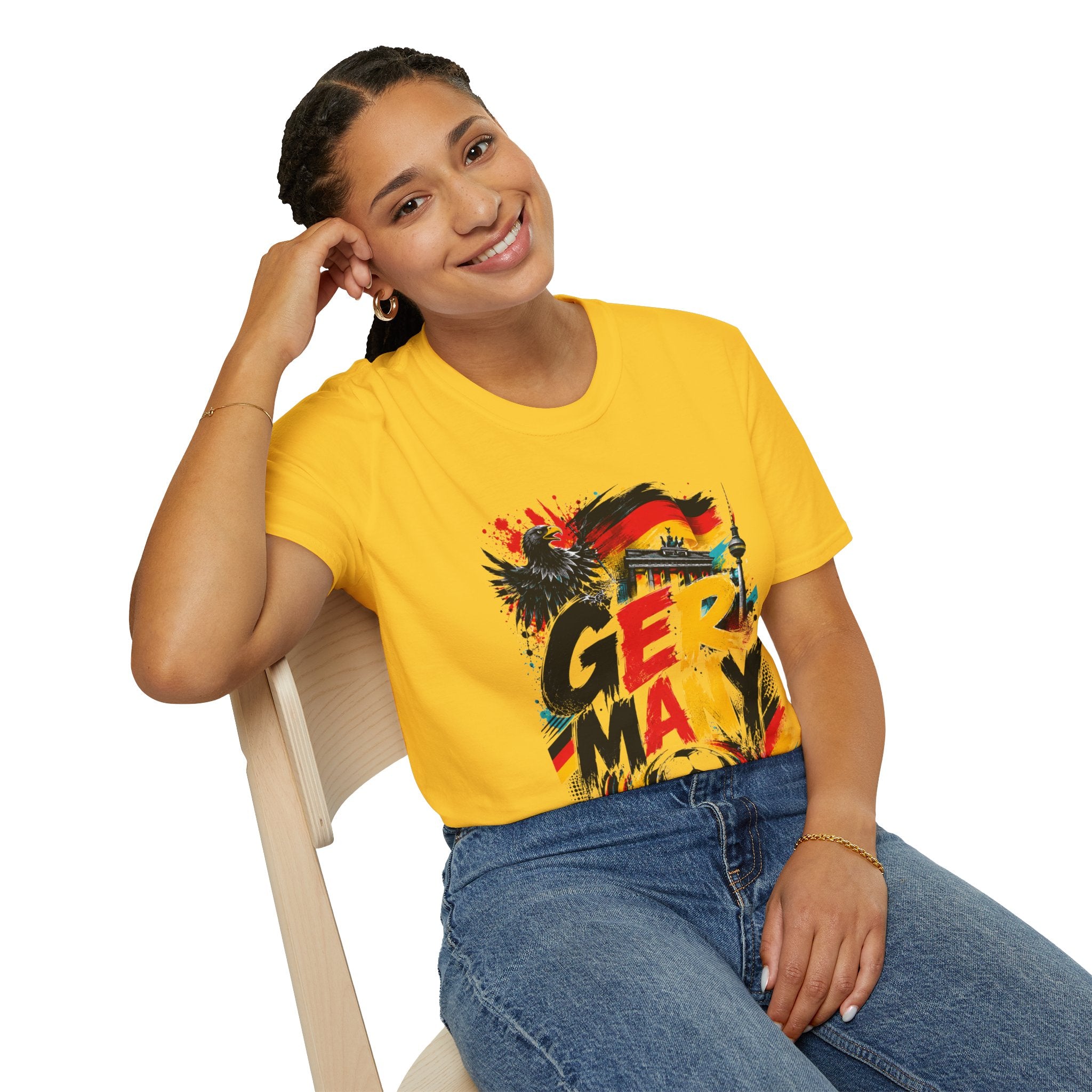Germany Soccer Graphic T‑Shirt — Flag, Eagle & Brandenburger Tor Design
